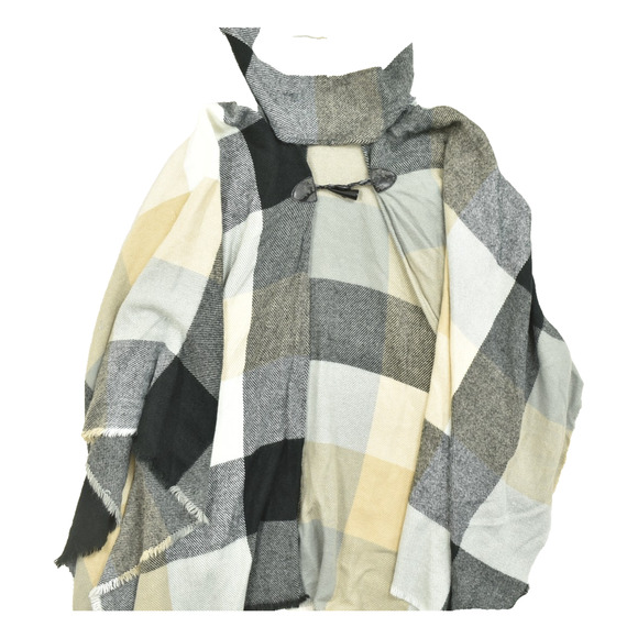 Lane Bryant Women's Plus Size One Size Plaid Hooded Poncho Cape Sweater - Picture 1 of 8